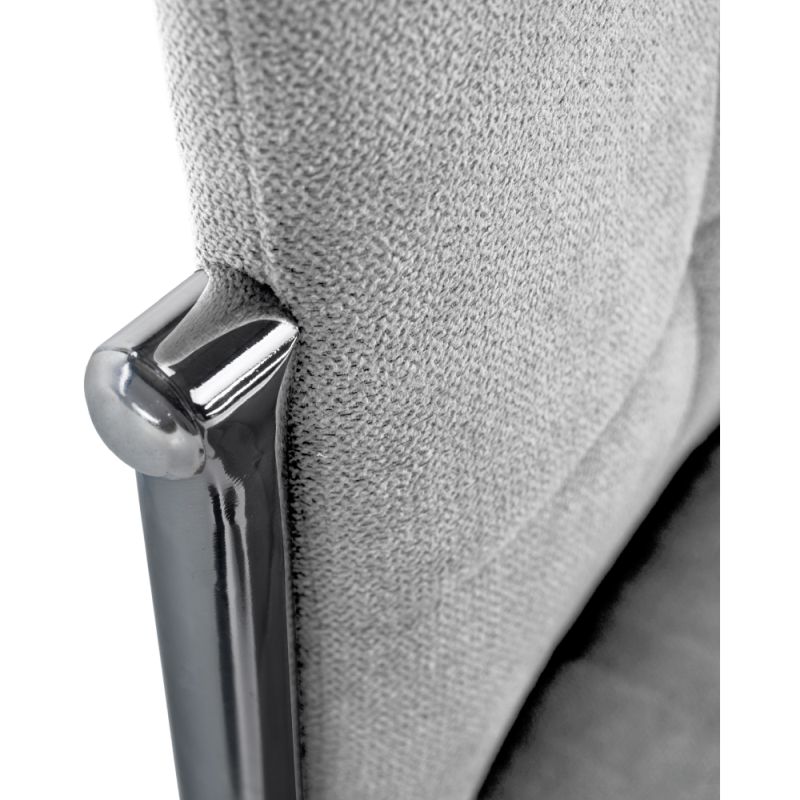 Stolička jedálenská, sivá látka, nohy kov chróm, ADORA 2 NEW