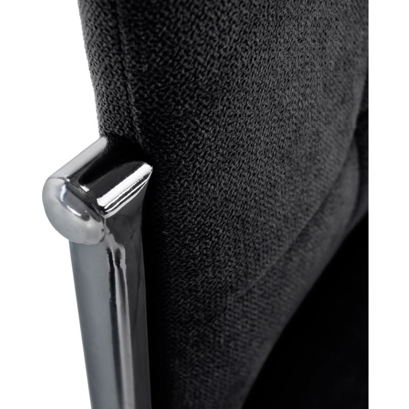 Stolička jedálenská, tmavosivá látka, nohy kov chróm, ADORA 2 NEW