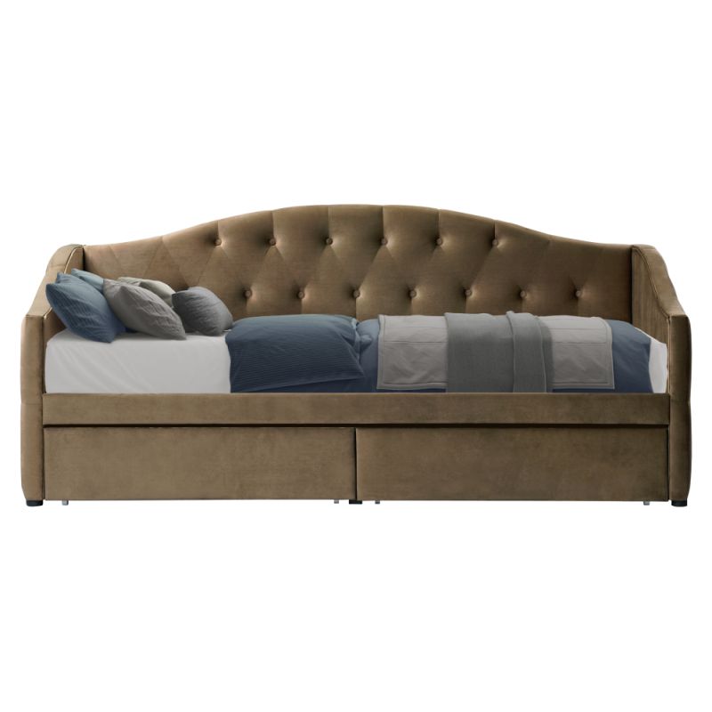 Posteľ, 90x200, s roštom, hnedá, látka, ZASKA