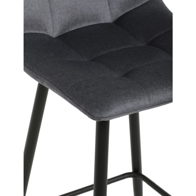 Barová stolička, sivá látka, nohy čierne, AUB-X7015 GREY2