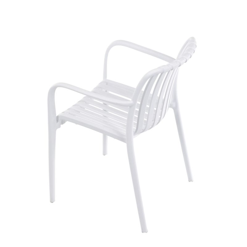 Záhradná stolička, plast, biela, CT-X7029 WT