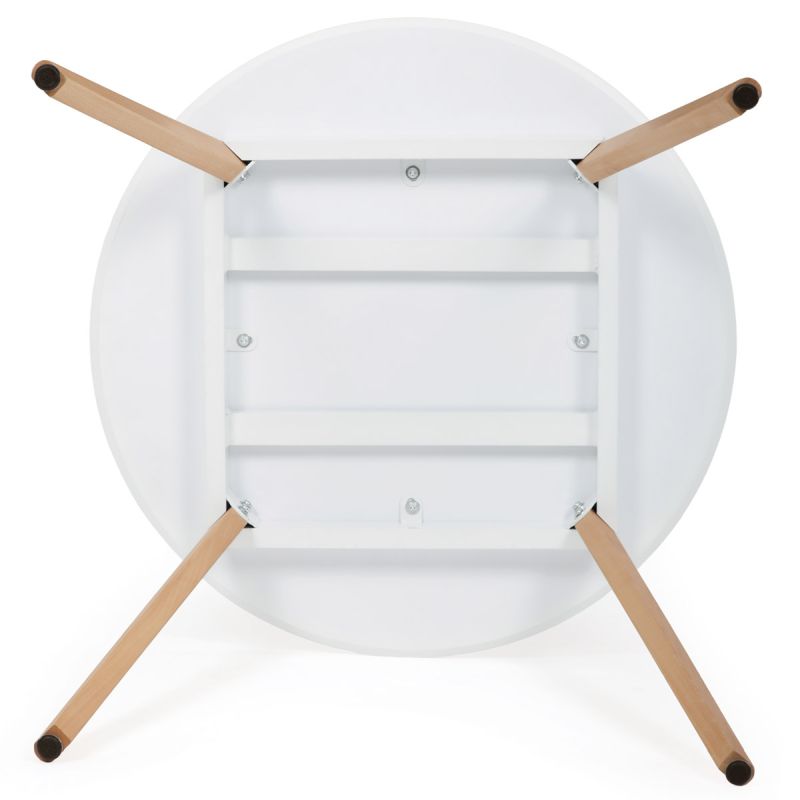 Jedálenský stôl, okrúhly, 80cm, MDF, biela, DT-316 WT