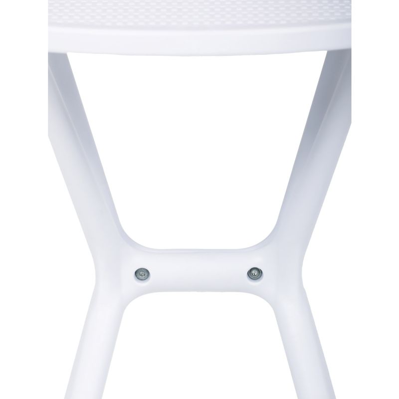 Záhradný stôl, okrúhly 65cm, plast, biela, DT-X7007 WT