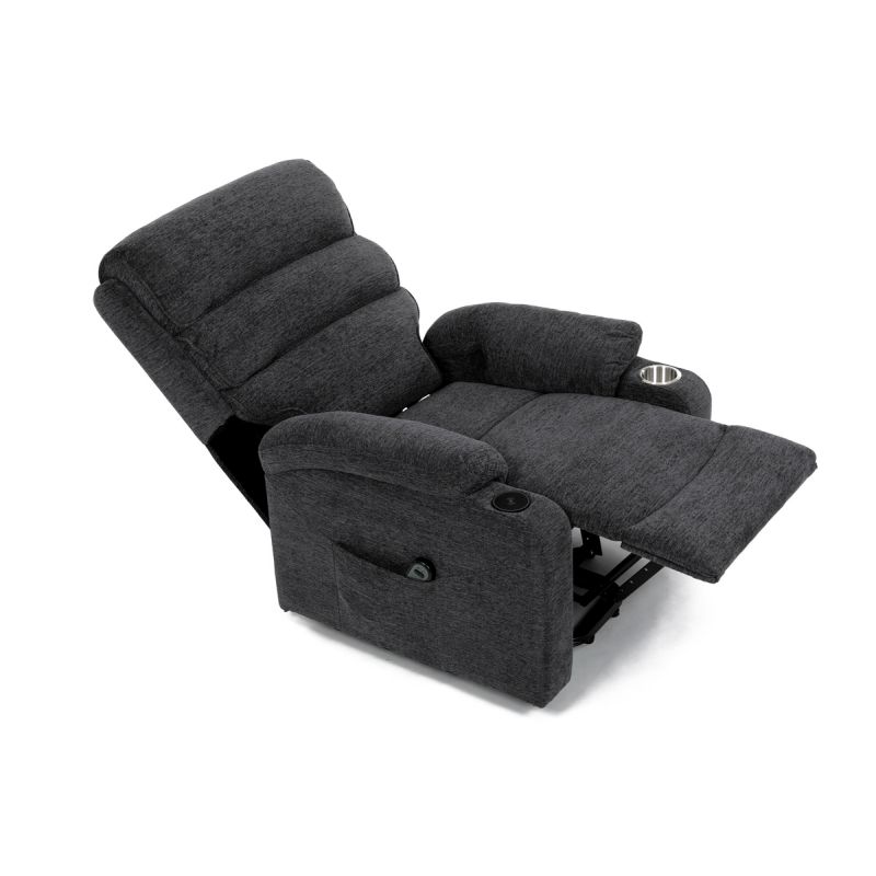 Elektrické polohovateľné kreslo, látka, sivá, 130 kg, TV-S8348 GREY2