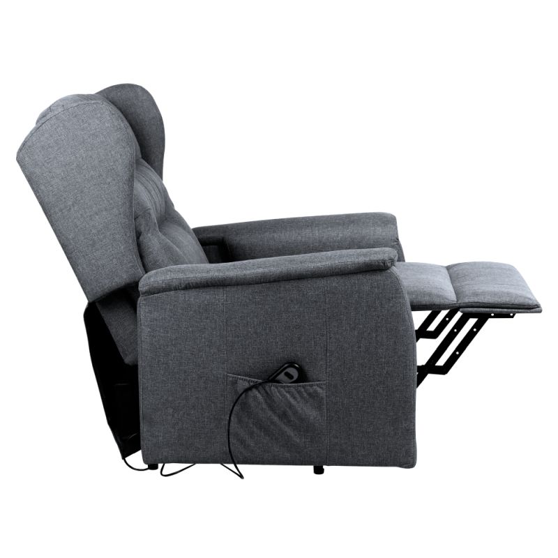 Relaxačné polohovacie kreslo, svetlosivá látka, DOURO