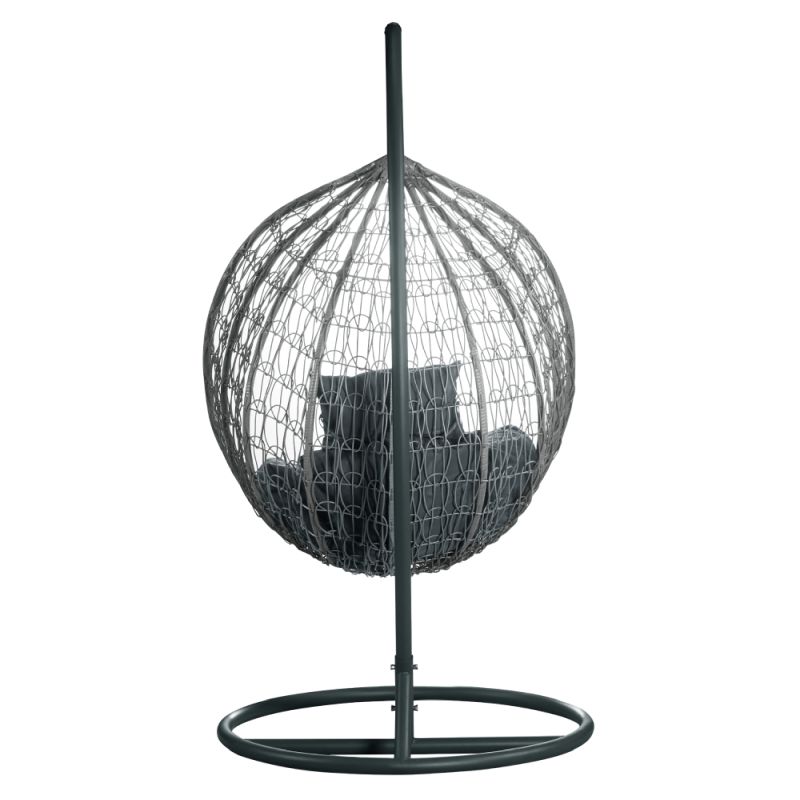 Závesné kreslo, sivé, NOLEO