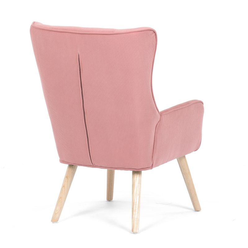 Kreslo ušiak, ružová manšestrová látka, AK-314 PINK2