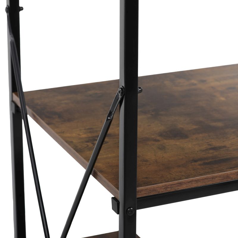 Pracovný stôl s regálom, 100x48cm, MDF, staré drevo, GD-512 OLW