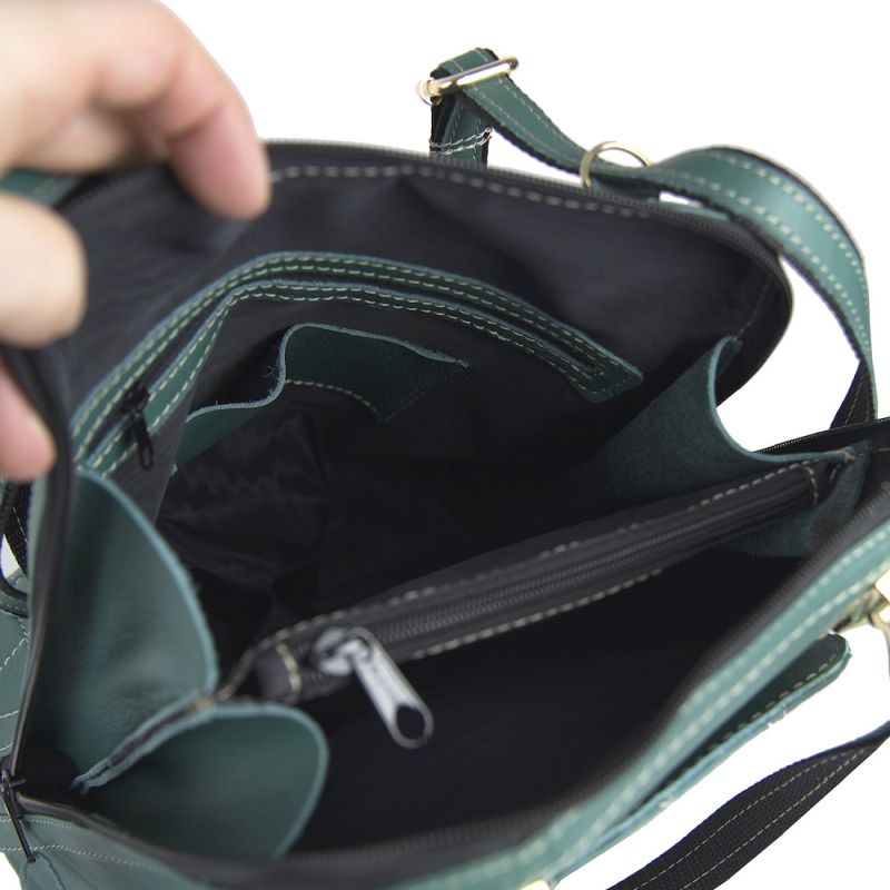 Luxusný kožený ruksak z pravej hovädzej kože č.8668 v zelenej farbe