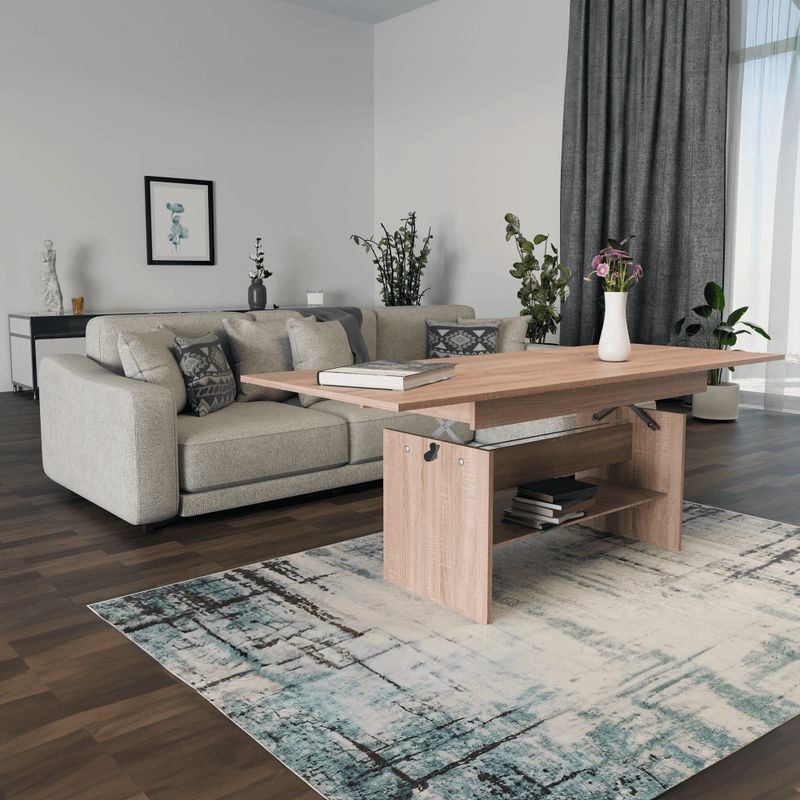 Jedálenský a konferenčný stôl, 120x70cm, rozkladací, DTD, dub sonoma, LAVKO NEW