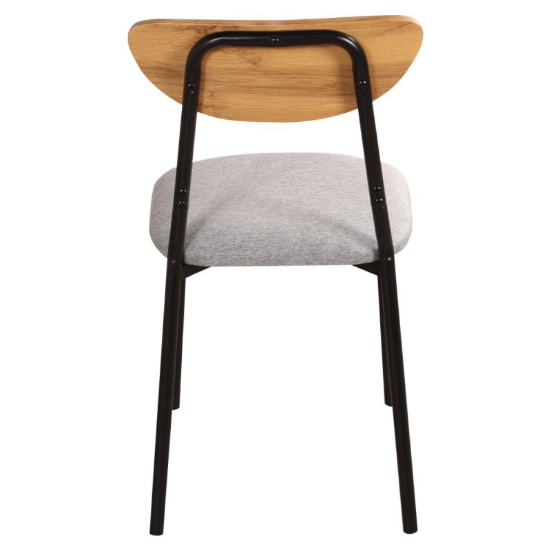 Jedálenský set 1+4, 110x70cm, MDF, dub svetlý, látka sivá, MADIO