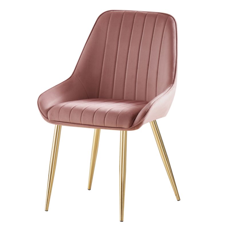 Jedálenská stolička, ružová Velvet látka, nohy gold chróm zlatý, PERLIA