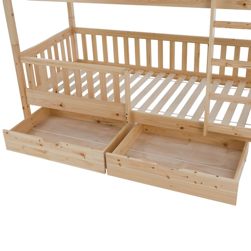 Montessori poschodová posteľ,  90x200, prírodná, VENITA TYP 2