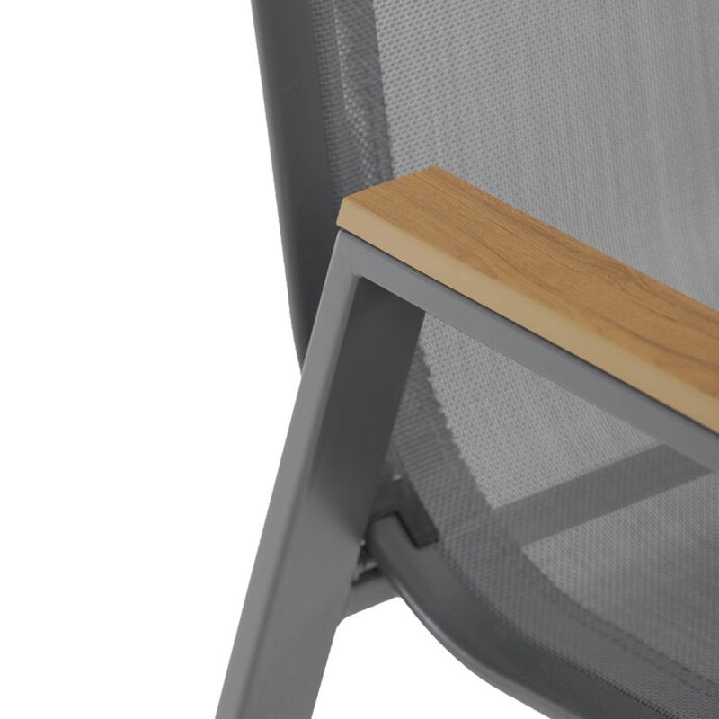 Záhradná stolička, kov, sieťovina, sivá, AZC-S1050 GREY