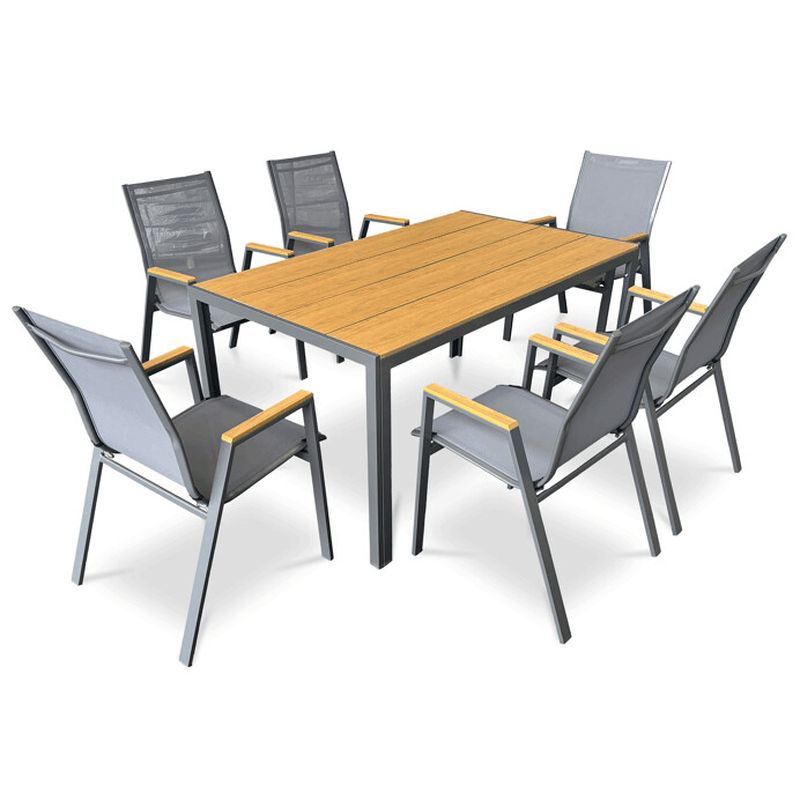 Záhradný stôl 150x89cm, kov, polywood, hnedý, AZT-S1215 OAK