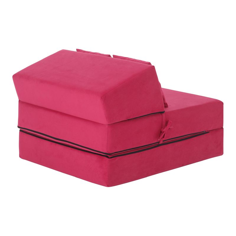 Skladací matrac/kreslo, 2v1, ružová magenta, PELOS