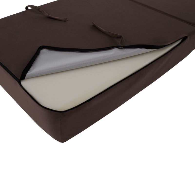 Skladací matrac/kreslo, 2v1, hnedá Taupe, PELOS