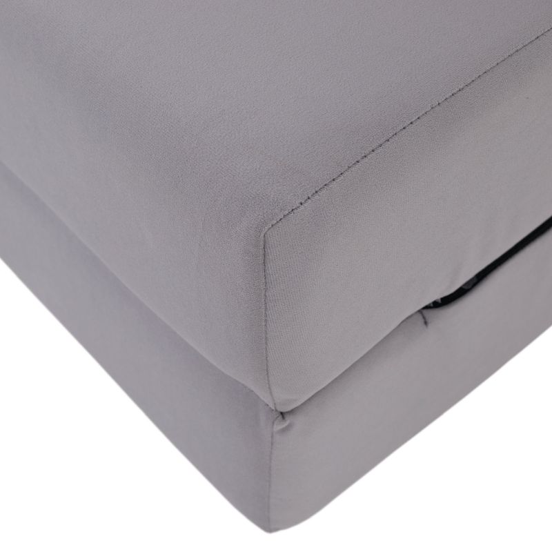 Skladací matrac/kreslo, 2v1, svetlosivá, VEDIS