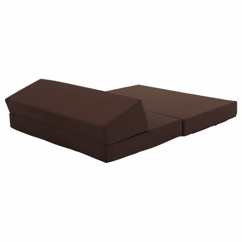 Skladací matrac/kreslo, 2v1, hnedá, VEDIS