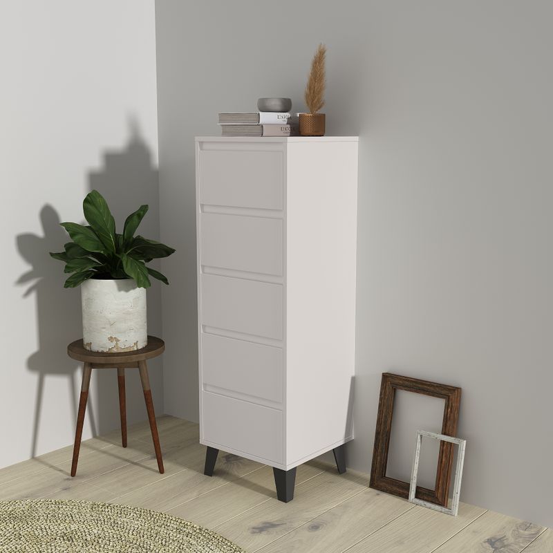 Komoda, 40cm, 5-zásuvková, kašmír, BOGAN NEW 5S40