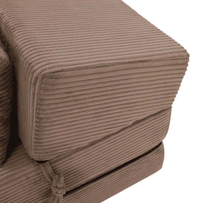 Skladací matrac/kreslo, 2v1, svetlohnedá, PELOS