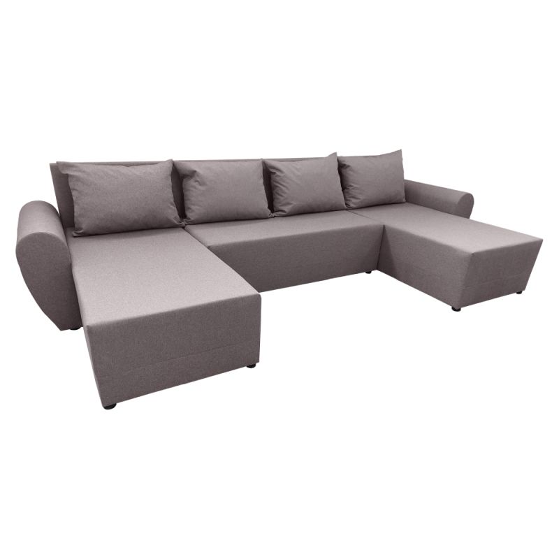 Univerzálna sedacia súprava, sivobéžová Taupe látka, DAKAR NEW U