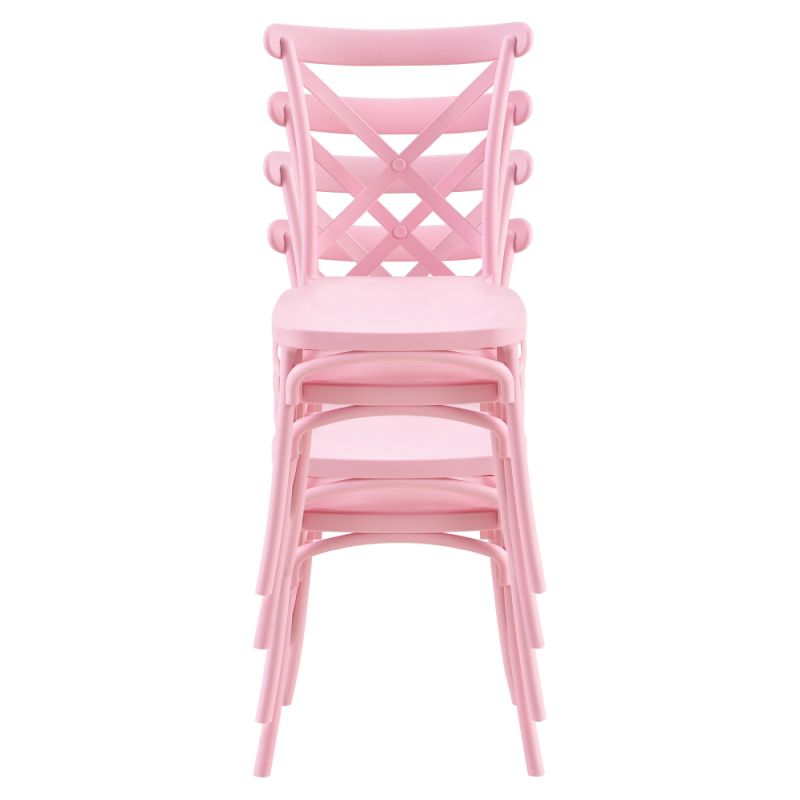 Stohovateľná stolička, ružový plast, SAVITA