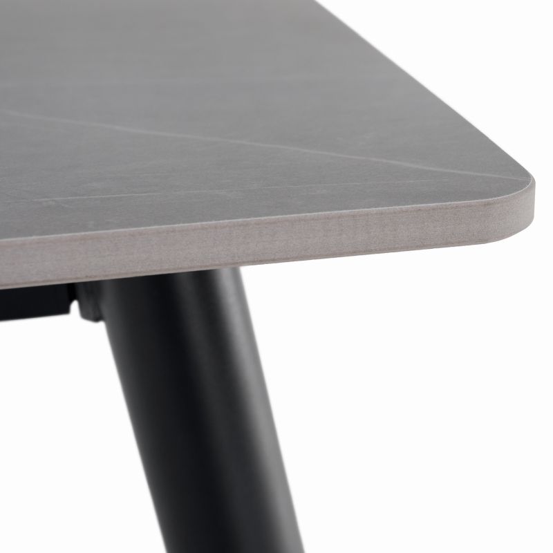 Jedálenský stôl, 121x71cm, keramika, sivý, čierny, FLORENC TYP 1