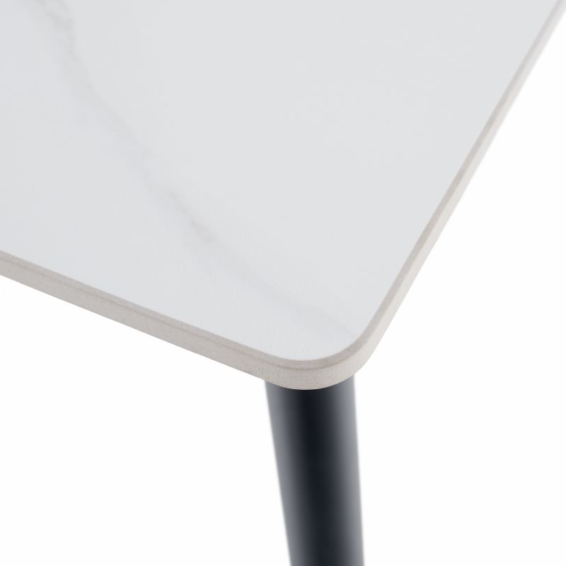 Jedálenský stôl, 160x80cm, keramika, biely, čierny, FLORENC TYP 2