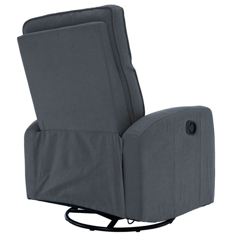 Relaxačné, otočné, polohovacie kreslo, sivá látka, MEKENZI