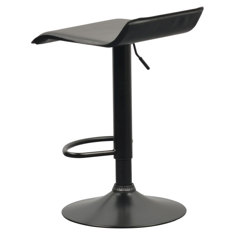 Barová stolička, čierna ekokoža, noha čierna, BAILI