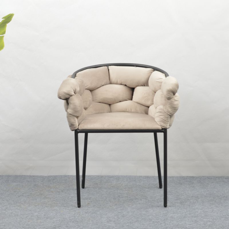 Jedálenské kreslo, sivohnedá Taupe Velvet látka, nohy kov čierny, DOROTA