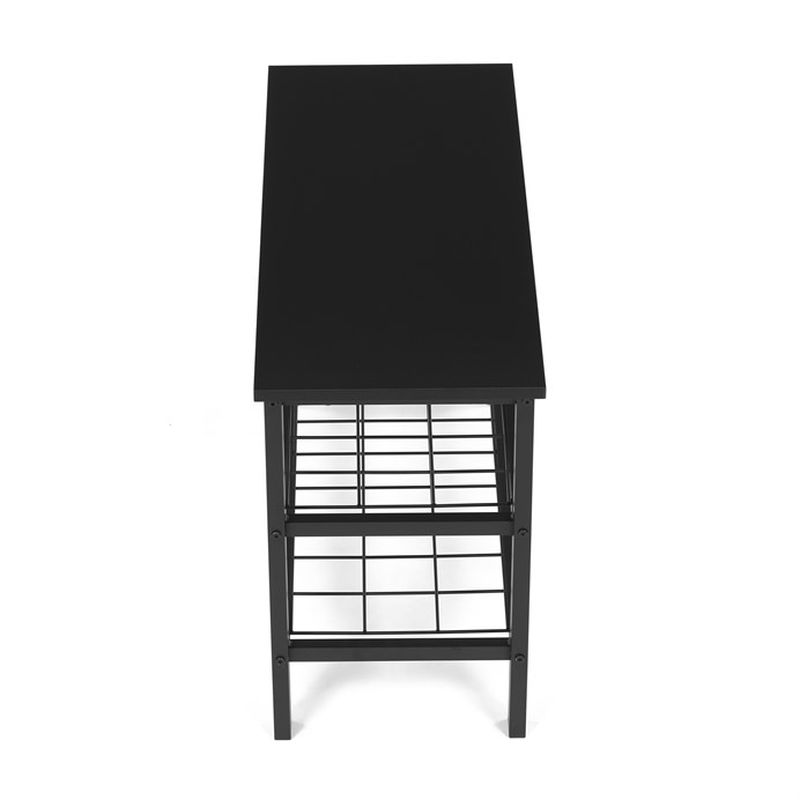 Botník, 81cm, 2 police, čierny, ABO-W2015 BK