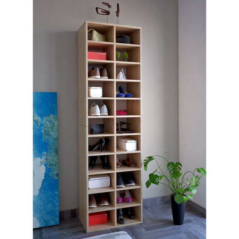 Regál, botník, 54cm, vysoký, dub sonoma, IGNO