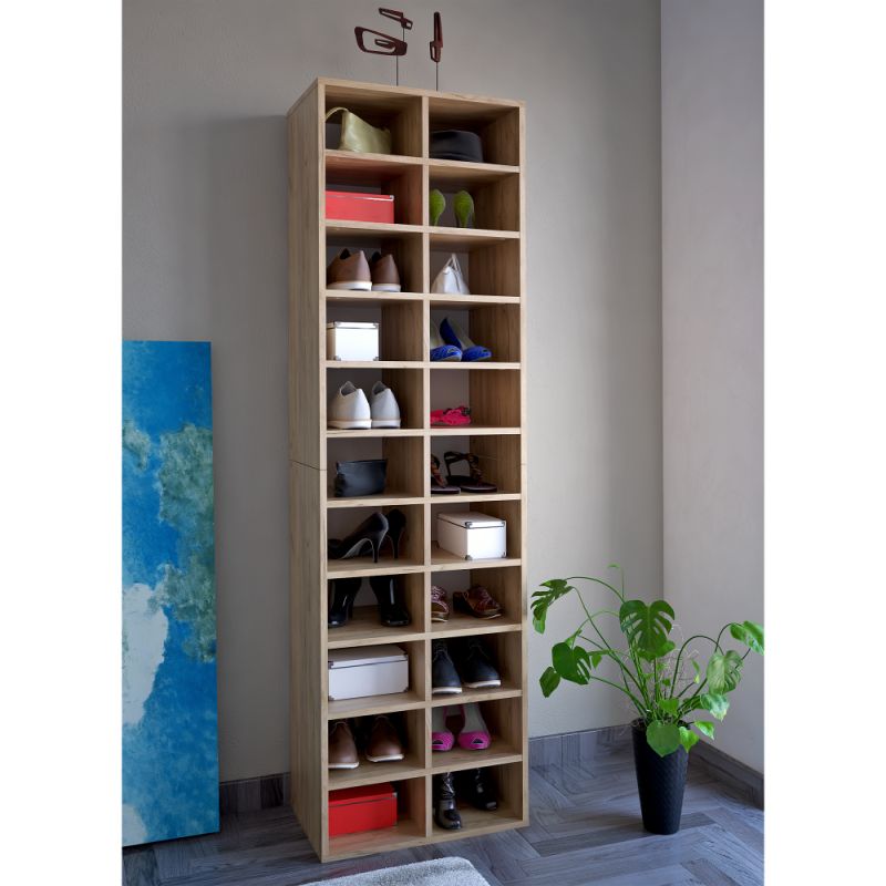 Regál, botník, 54cm, vysoký, dub artisan, IGNO