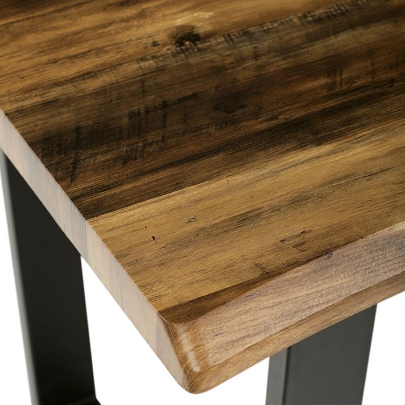 Jedálenský stôl 160x90cm, MDF, kov, staré drevo, HT-F4216 OLW