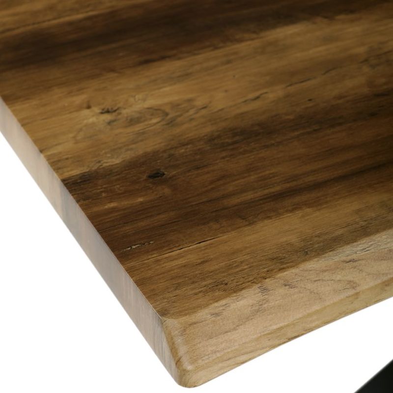 Jedálenský stôl 180x90cm, MDF, kov, staré drevo, HT-F4618 OLW