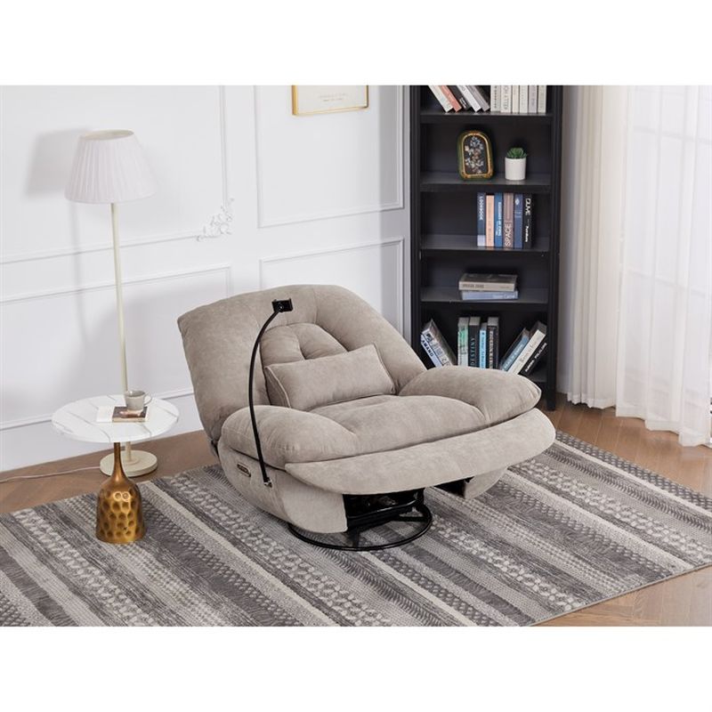 Polohovacie kreslo, elektrické, látka, béžová, 160 kg, TV-7081 LAN2