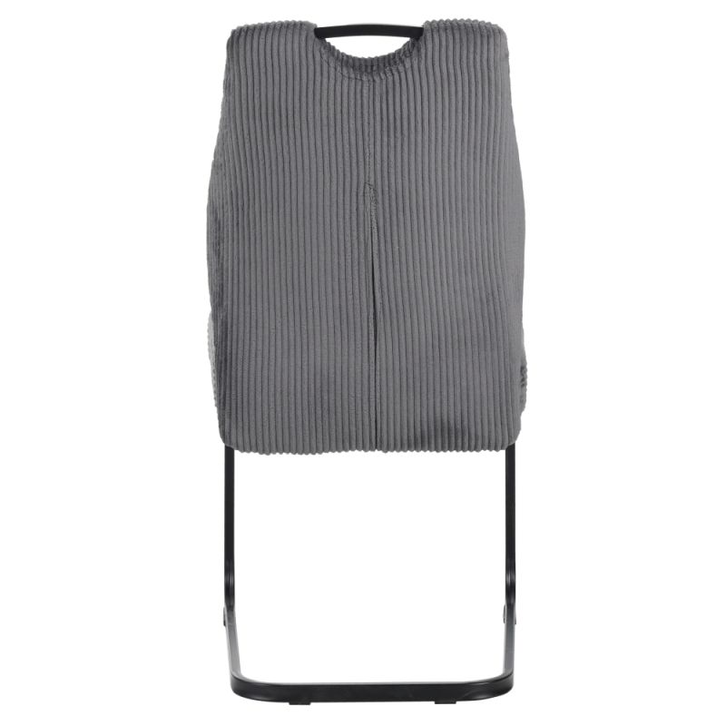 Jedálenská stolička, sivá látka, nohy kov čierny, KELMA