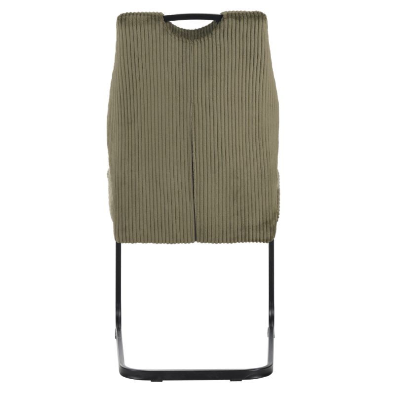 Jedálenská stolička, zelená látka, nohy kov čierny, KELMA