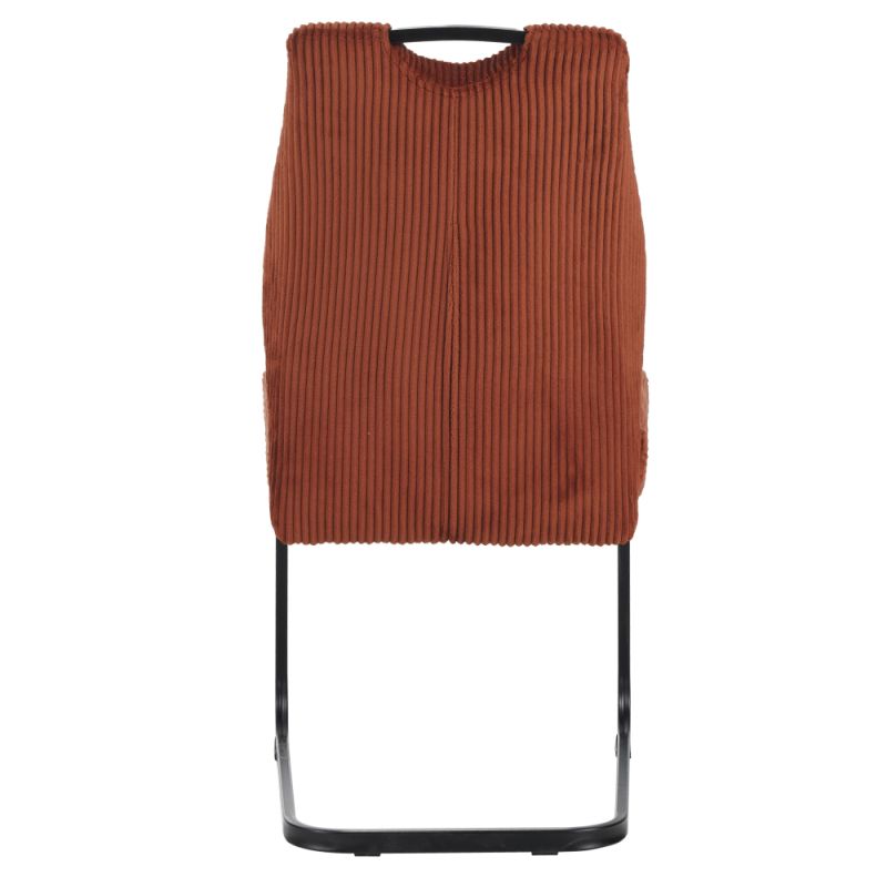 Jedálenská stolička, terakota látka, nohy kov čierny, KELMA