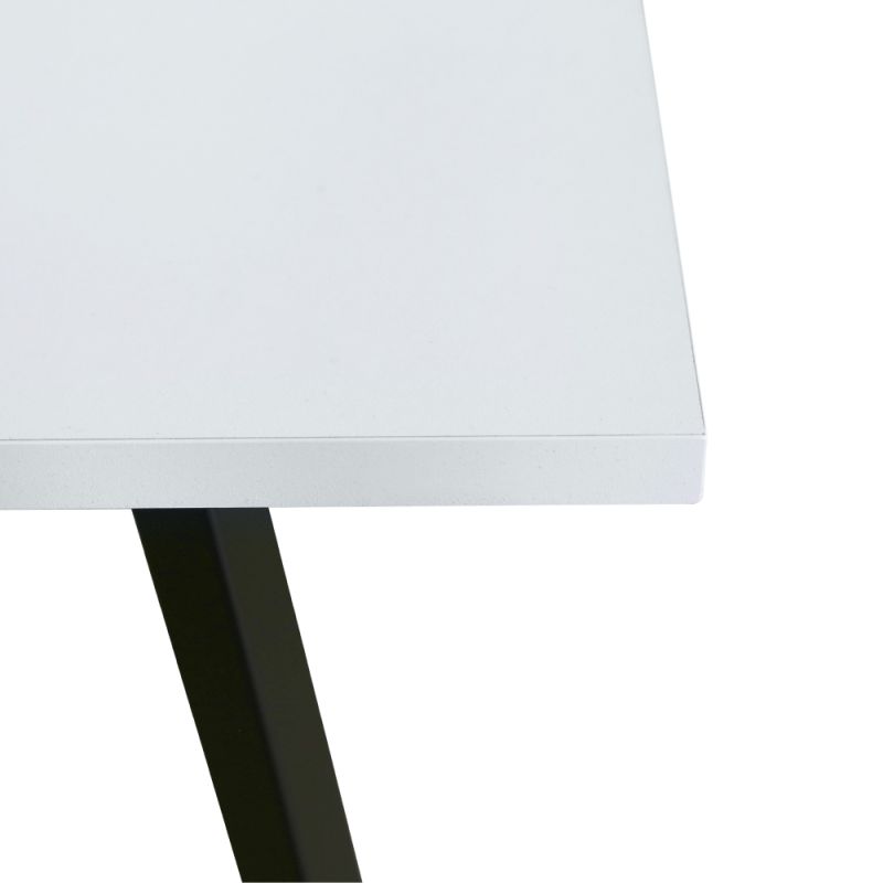 Konferenčný stolík, 100x50cm, biely, čierny, BERTEL