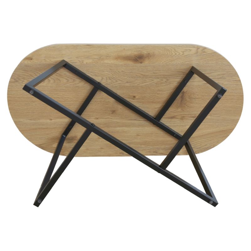 Konferenčný stolík, 100x50cm, dub, čierny, FREMONT