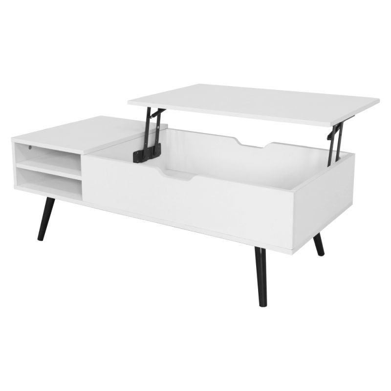 Konferenčný stolík, 110x50cm, biely, ARALYN