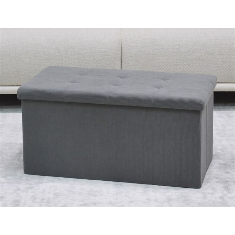 Taburet, 77cm, úložný priestor, látka sivá, TAB-472 GREY6