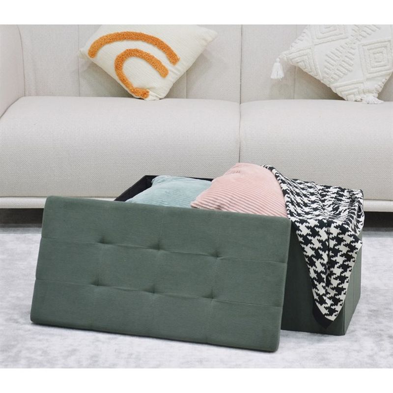 Taburet, 77cm, úložný priestor, látka zelená, TAB-472 GRN6