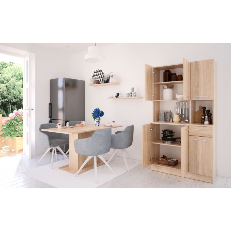 Šesťdverový kredenc, 100cm, dub sonoma, PELION NEW