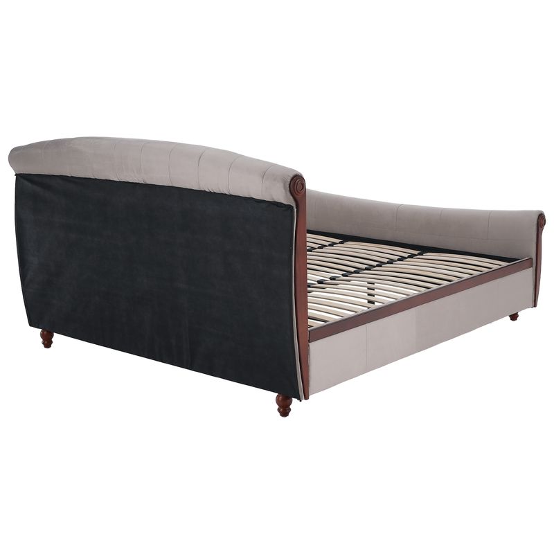 Manželská posteľ, 180x200, s roštom, sivohnedá Taupe, BARETO