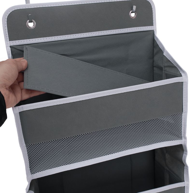 Závesný organizér na dvere, 38cm, sivý, MADON