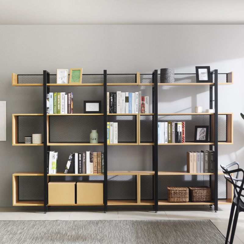 Regál, 120cm, 3-policový, dub, čierny, KILIS NEW TYP 3